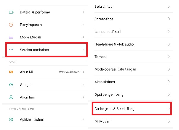 Cara mengembalikan hp Xiaomi ke pengaturan awal