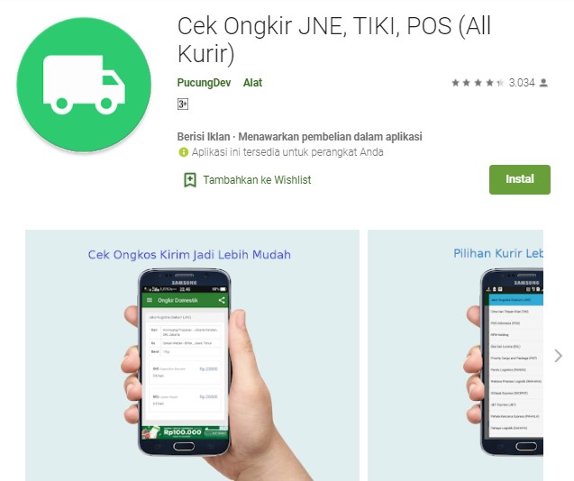 Cek Ongkir JNE TIKI POS All Kurir Aplikasi Cek Ongkir