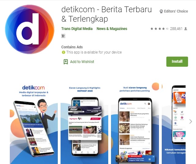 Detikcom Aplikasi Baca Berita Online
