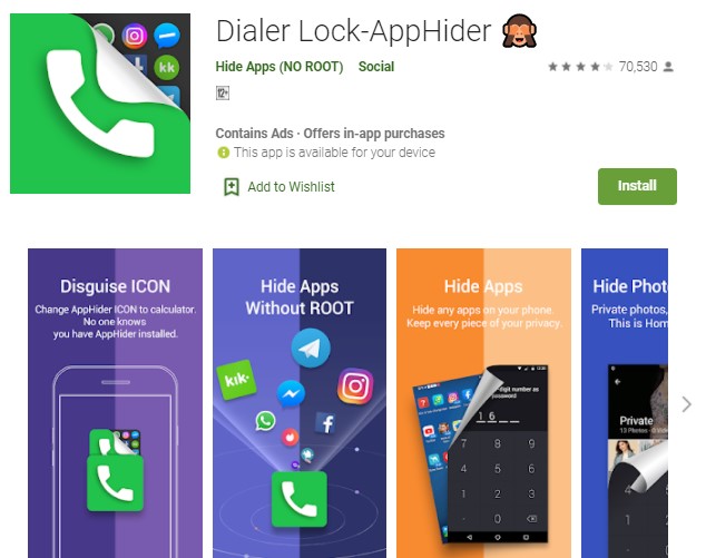 Dialer Lock AppHider