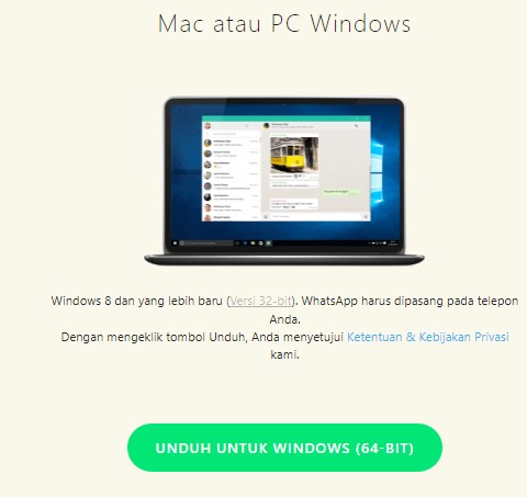 Download aplikasi WhatsApp untuk laptop