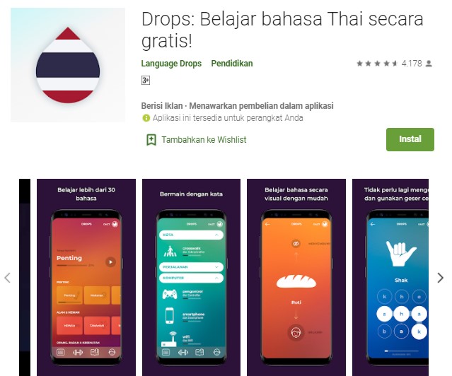 Drops Belajar bahasa Thai secara gratis Aplikasi Belajar Bahasa Thailand