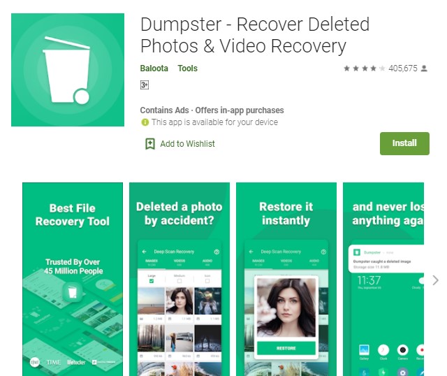 Dumpster Recover Deleted Photos Video Recovery