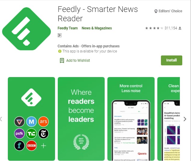 Feedly Smarter News Reader