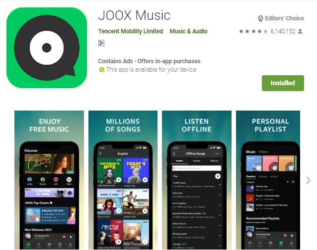 JOOX Aplikasi Pemutar Musik