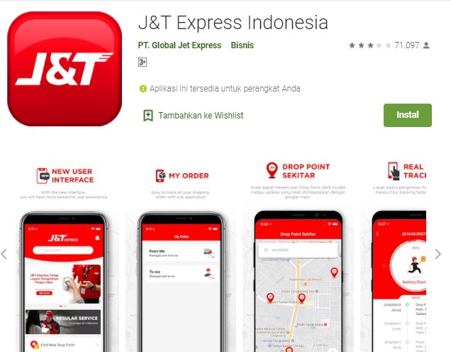 JT Express Indonesia Aplikasi Cek Ongkir