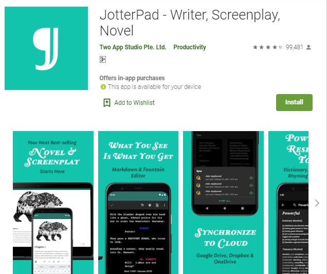 JotterPad Aplikasi Untuk Menulis Novel