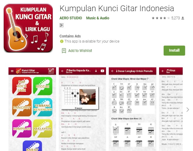 Kumpulan Kunci Gitar Indonesia