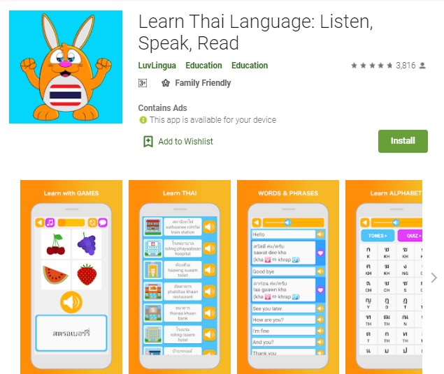Learn Thai Language Listen Speak Read Aplikasi Belajar Bahasa Thailand Offline