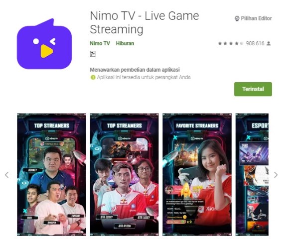 Live Game Streaming Nimo TV