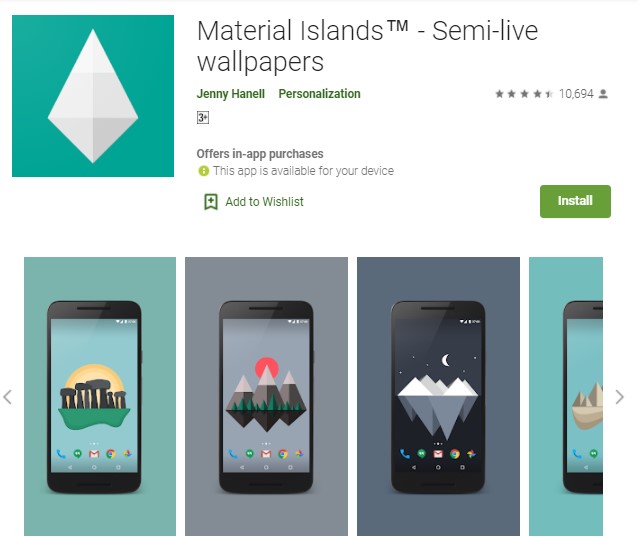 Material Islands Semi live wallpapers