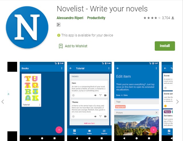 Novelist Write your novels