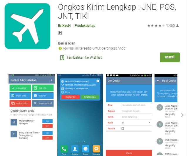 Ongkos Kirim Lengkap JNE POS JNT TIKI