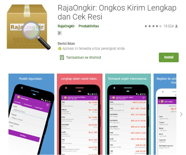 RajaOngkirOngkos Kirim Lengkap dan Cek Resi