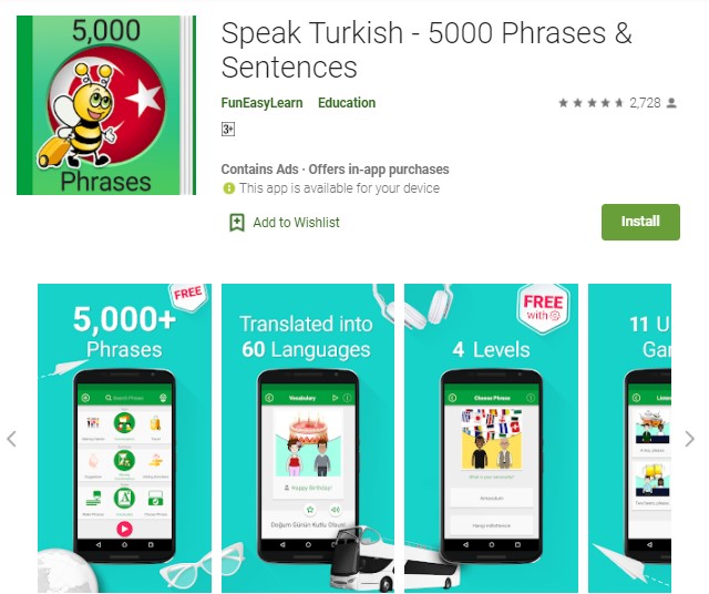 Speak Turkish – 5000 Phrases Sentences