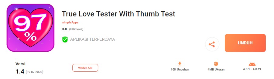 True Love Tester With Thumb Test