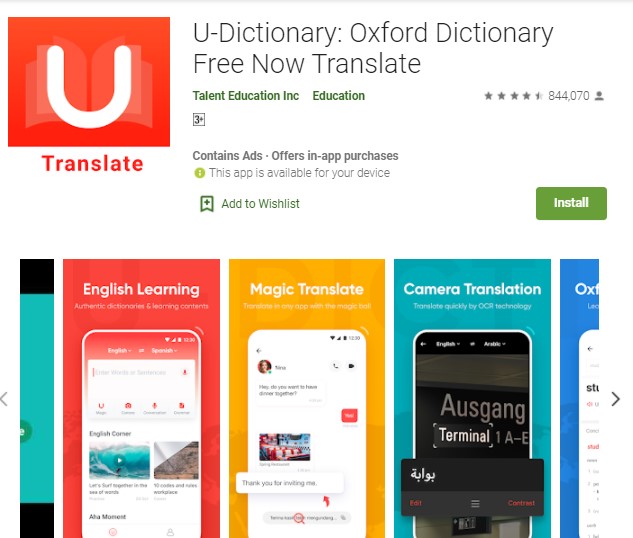 U Dictionary Translate Learn English