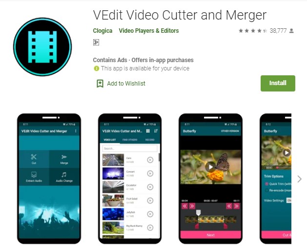 VEdit Video Cutter and Merger Aplikasi Untuk Menggabungkan Video