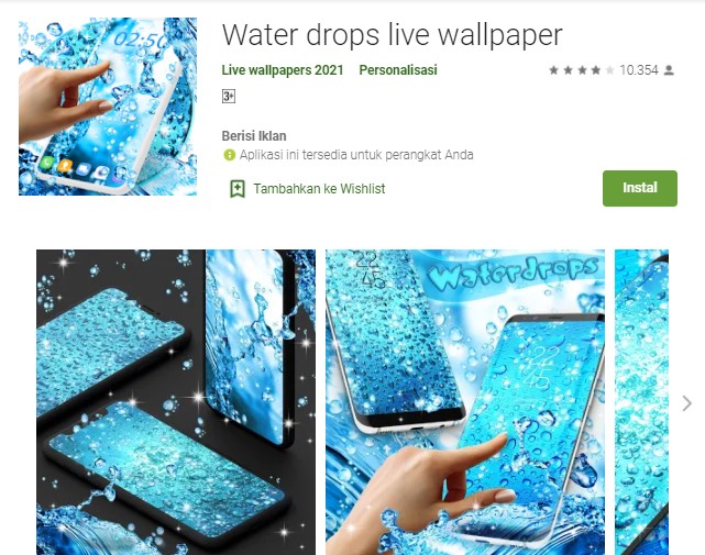 Water drops live wallpaper