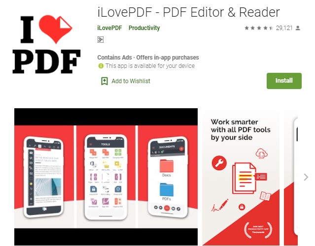 iLovePDF PDF Editor Reader