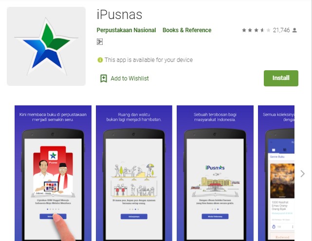 iPusnas Aplikasi Perpustakaan Online Gratis