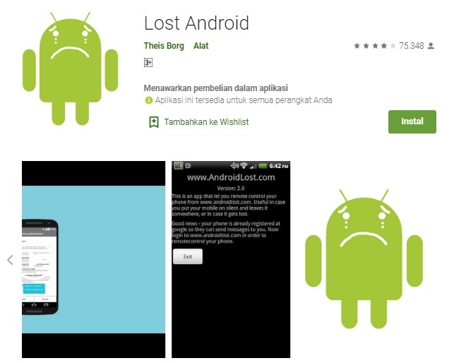 Aplikasi Lost Android