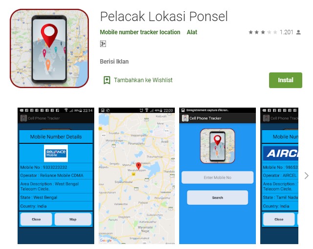 Aplikasi pelacak lokasi ponsel