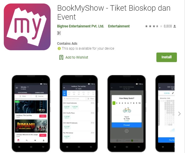 BookMyShow Tiket Bioskop dan Event