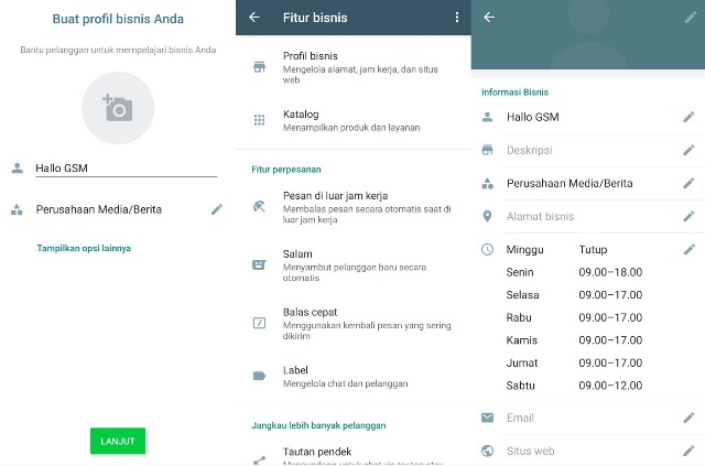 Buat profil WhatsApp Business