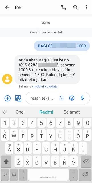 Cara kirim pulsa XL ke Axis