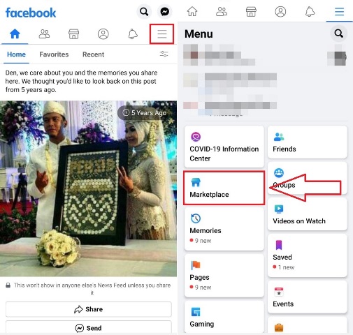 Cara menampilkan fitur marketplace di FB Lite