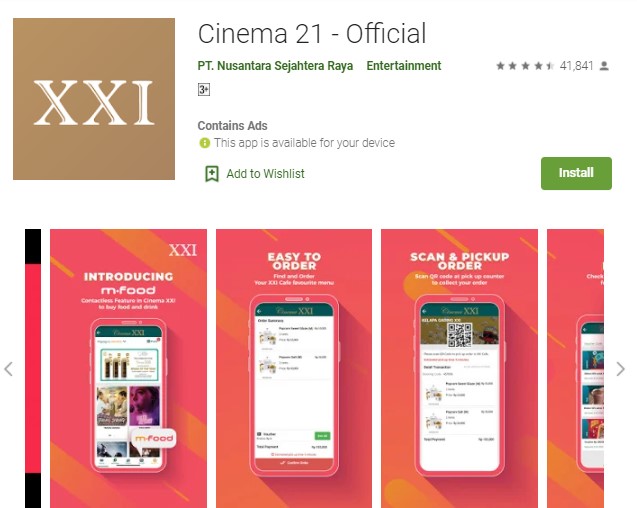 Cinema 21 Aplikasi Pesan Tiket Bioskop