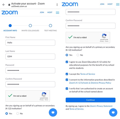 Daftar akun Zoom