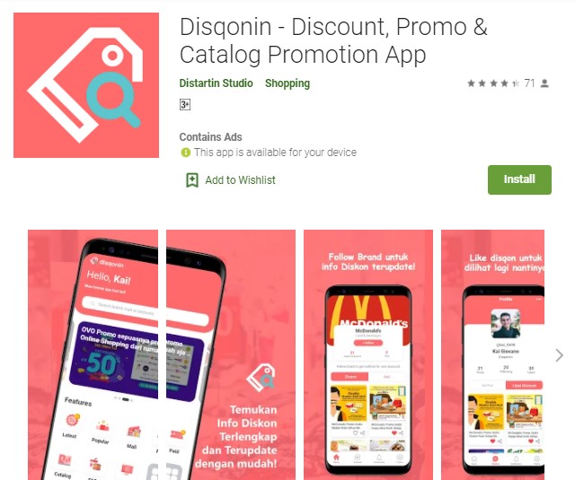 Disqonin – Discount promo catalog promotion app