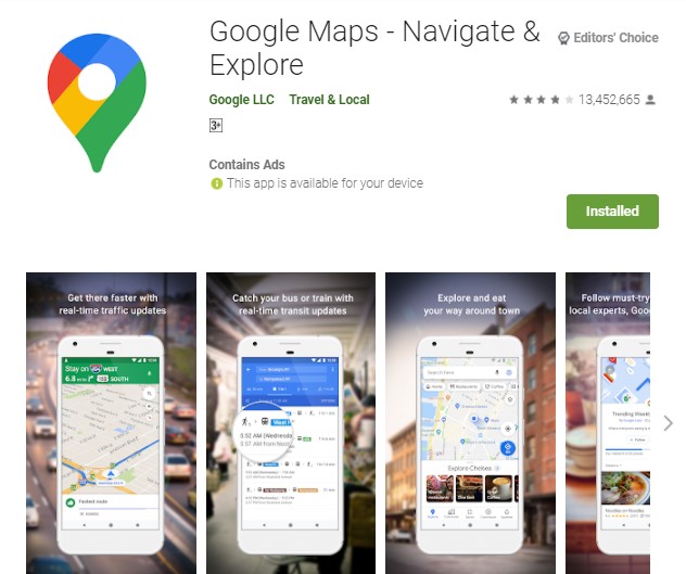 Google Maps Navigate Explore