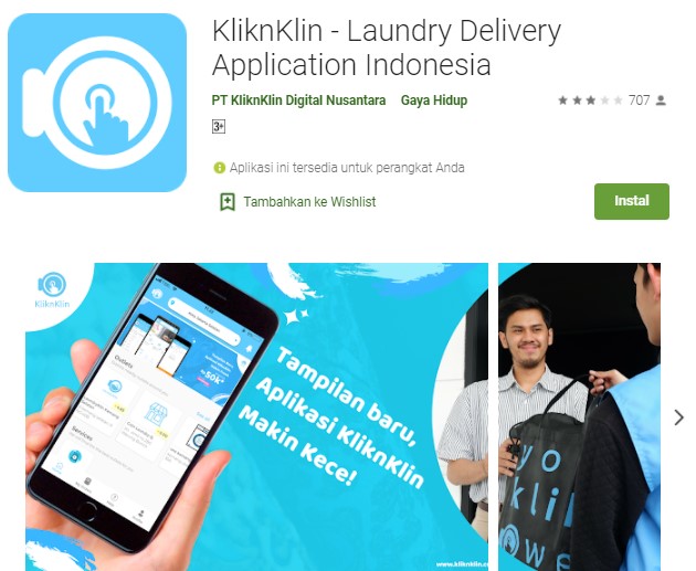 KliknKlin Aplikasi Laundry Online
