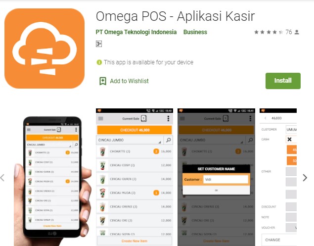 Omega POS Aplikasi Kasir Android Terbaik
