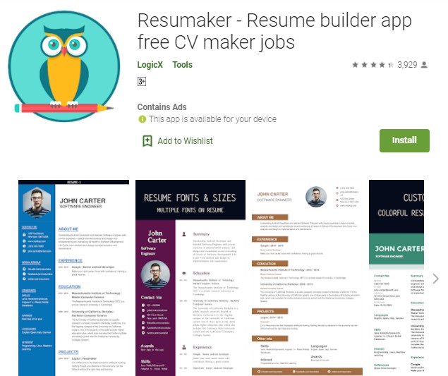 Resumaker Resume builder app free CV maker jobs