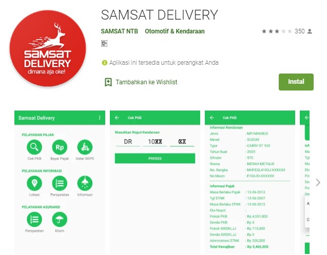 SAMSAT DELIVERY Aplikasi Cek Plat Nomor Kendaraan