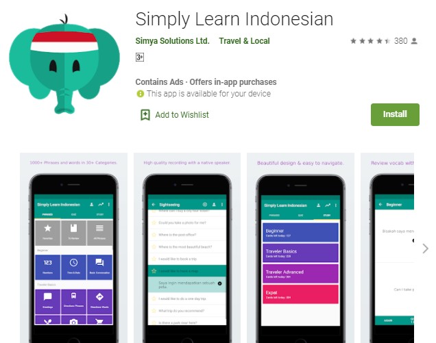 Simply Learn Indonesian Aplikasi Belajar Bahasa Indonesia Offline
