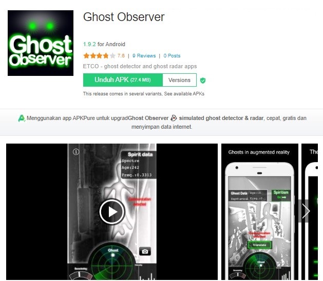 Aplikasi pencari hantu
