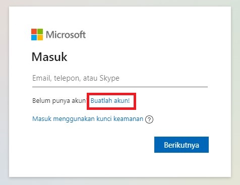 Cara buat akun Microsoft