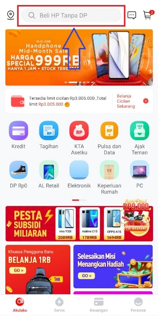 Cara cicil hp di Akulaku