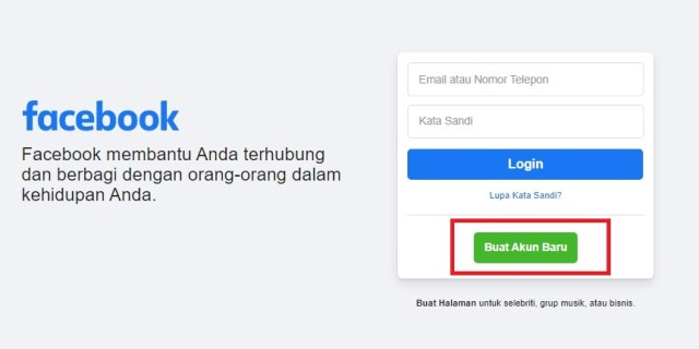 Cara daftar FB