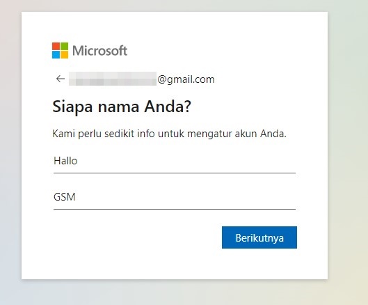 Cara daftar Microsoft