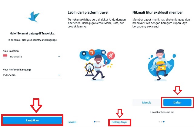 Cara daftar Traveloka