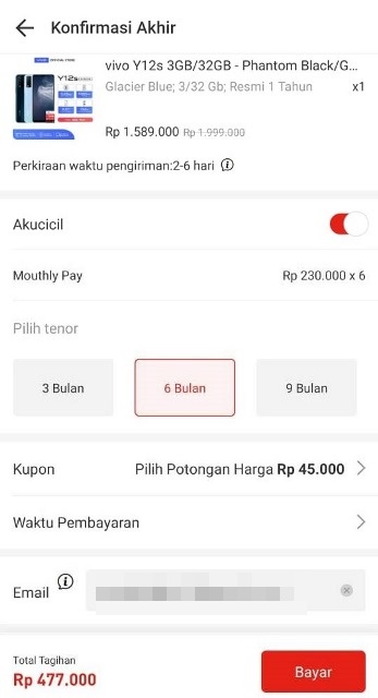 Cara kredit Akulaku tanpa DP