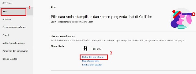 Cara memverifikasi channel YouTube