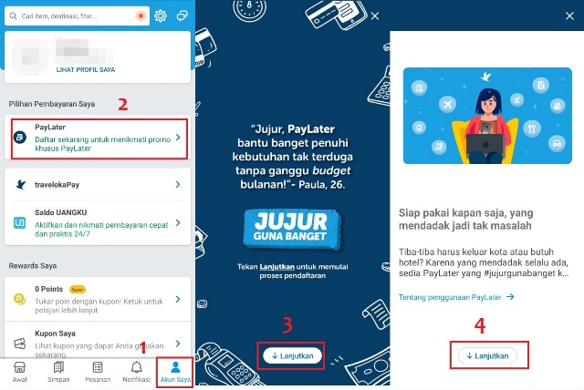 Cara mengaktifkan PayLater Traveloka