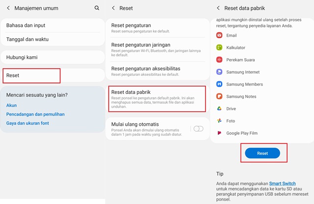 Cara reset Samsung J2 Prime dari Pengaturan Cara reset Samsung J2 Prime dari Pengaturan